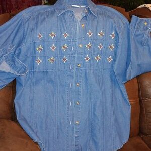 Ladies Denim long sleeved shirt